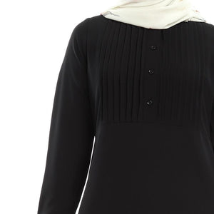 Crepe Pleated Chest Abaya