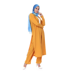 Crepe long cardigan